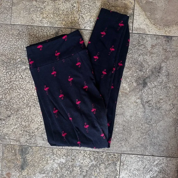 LuLaRoe Pants Jumpsuits Lularoe Leggings With Pink Flamingos